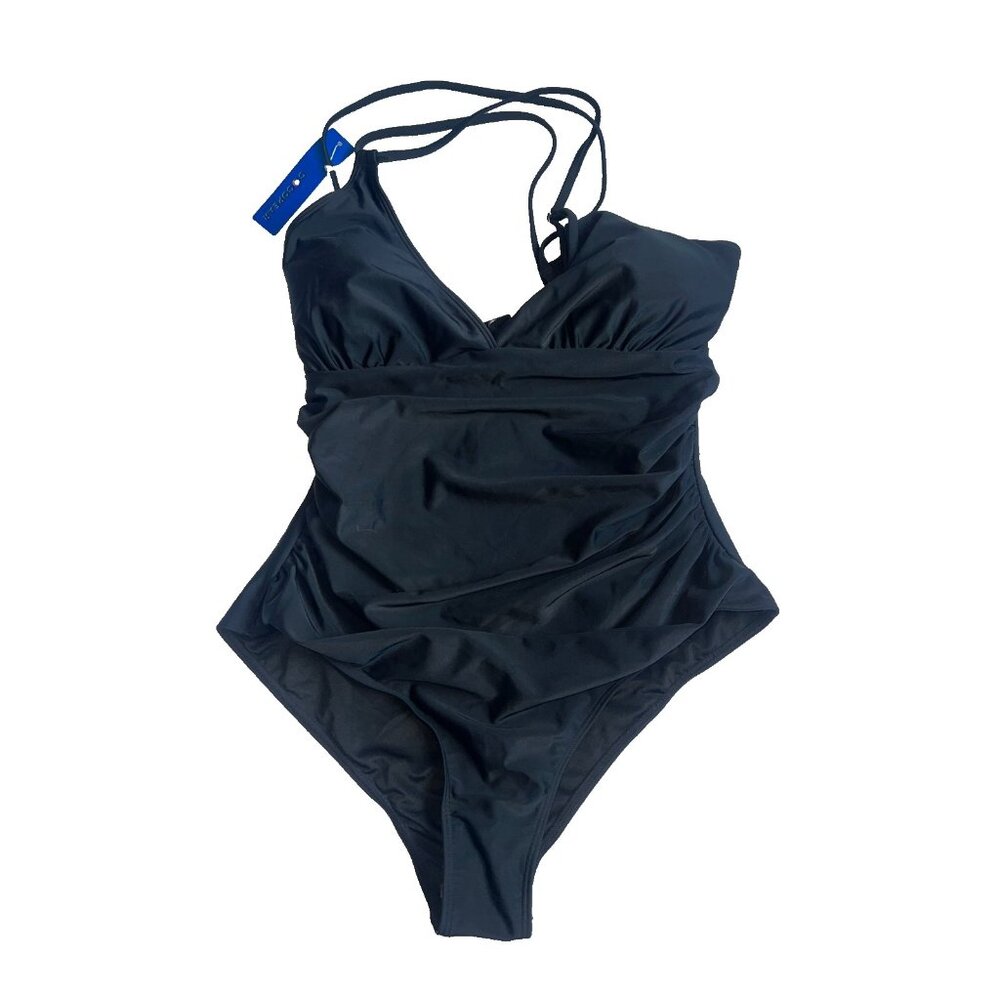 Cocopear womans one piece bathing suit swimwear plus size 2XL black NEW